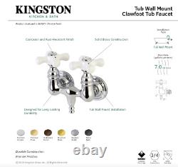 Two-Handle 2-Hole Tub Wall Mount Clawfoot Tub Faucet, Oil Rubbed AE39T5