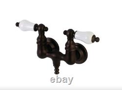 Two-Handle 2-Hole Tub Wall Mount Clawfoot Tub Faucet, Oil Rubbed Bronze AE35T5