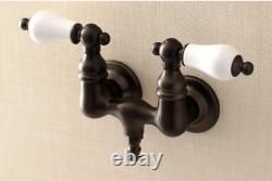 Two-Handle 2-Hole Tub Wall Mount Clawfoot Tub Faucet, Oil Rubbed Bronze AE35T5