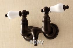 Two-Handle 2-Hole Tub Wall Mount Clawfoot Tub Faucet, Oil Rubbed Bronze AE35T5