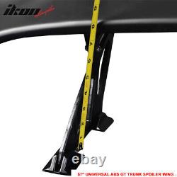 Universal 57 Inch JDM GT Style Racing Rear Trunk Spoiler Wing Adjustable ABS