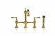 Unlacquered Brass Deck Mount Kitchen Bridge Faucet Sprayer 8 Inches On Center