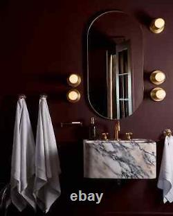 Unlacquered Brass Deck mounted Brass Bathroom Faucet