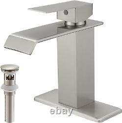Waterfall Bathroom Faucet Modern Faucet for Bathroom Sink with Pop up Drain Asse