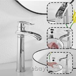 Waterfall Bathroom Faucet Single Handle 1 Hole Tall Body Farmhouse Bathroom Vess