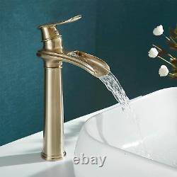 Waterfall Spout Commercial Bathroom Vessel Sink Faucet Single Handle One Hole De