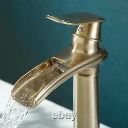 Waterfall Spout Commercial Bathroom Vessel Sink Faucet Single Handle One Hole De