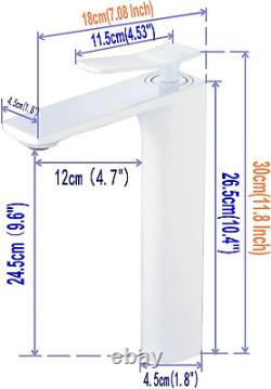 White Finish Bathroom Vessel Sink Faucet 1 Handle Single Hole Deck Mount Lavator