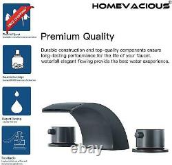 Widespread Bathroom Sink Faucet Led Light Oil Rubbed Bronze Waterfall Bath Tub G