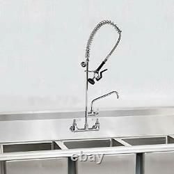 YG Commercial Sink Kitchen Faucet Pull Down Pre-rinse Sprayer 8'' Center Wall
