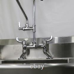 YooGyy Commercial Deck Mount 4-8 Inch Adjustable Center Kitchen Faucet with Pre