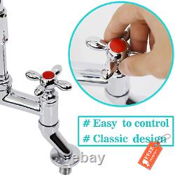 Yoogyy Commercial Pre-Rinse Sprayer Faucet 4-8 Inch Adjustable Center Deck Mount