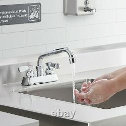 8 Swing Spout Commercial Sink Faucet Bar Deck Mount Heavy Duty 4 Centers