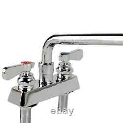 8 Swing Spout Commercial Sink Faucet Bar Deck Mount Heavy Duty 4 Centers