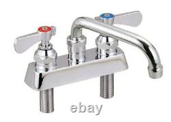 Bk Ressources Bkf-4dm-6-g Deck Mount 6 No Lead Swing Spout Faucet With 4 Center