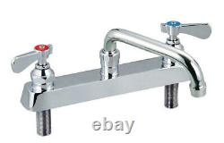Bk Ressources Bkf-8dm-10-g Deck Mount 10 No Lead Swing Spout Faucet With 8 Center