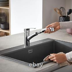 Grohe 30 306 1 Eurosmart 1.75 GPM 1 Trou Robinet de Cuisine à Bec Rétractable SuperSteel