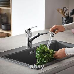 Grohe 30 306 1 Eurosmart 1.75 GPM 1 Trou Robinet de Cuisine à Bec Rétractable SuperSteel