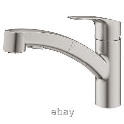 Grohe 30 306 1 Eurosmart 1.75 GPM 1 Trou Robinet de Cuisine à Bec Rétractable SuperSteel