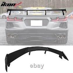 Pour Chevrolet Corvette C8 Stingray Z51 20-24 Aileron de coffre à haute aile en ABS noir brillant