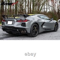 Pour Chevrolet Corvette C8 Stingray Z51 20-24 Aileron de coffre à haute aile en ABS noir brillant