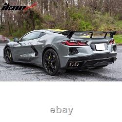 Pour Chevrolet Corvette C8 Stingray Z51 20-24 Aileron de coffre à haute aile en ABS noir brillant