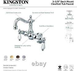 Robinet de baignoire à montage sur tablier Kingston Brass Vintage 3 à 3 ou 8 pouces en bronze huilé
