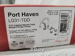 Robinet de cuisine Pfister en nickel poli avec pont Port Haven et pulvérisateur LG31-TDD