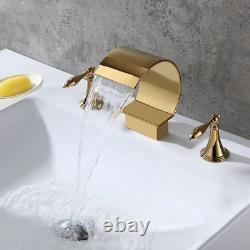 Robinet de lavabo à 3 trous avec poignées double levier Weibath Waterfall