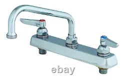 Robinet de plan de travail T&S Brass B-1122 avec montage sur pont, 8 pouces d'espacement, 10 pouces de pivot.