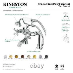 Robinetterie de baignoire sur pieds Kingston Brass KS268 Kingston, chrome monté sur pont