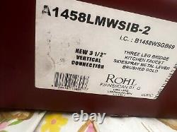 Rohl A1458LMWSIB-2 Acqui Colonne Bec Pont 3 Pattes Robinet de Cuisine avec Douchette