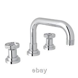 Rohl A3318IWAPC-2 Campo Robinet de Lavabo à Trois Trous à Bec en U, Leviers de Roue Campo K