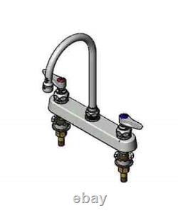 T&S Brass B-1142-XS 8 Robinet de plan de travail monté sur pont avec col de cygne pivotant de 6'