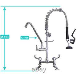 Yoogyy Commercial Deck Mount 4-8 Inch Adjustable Center 26 Height Pre-rinse Fa